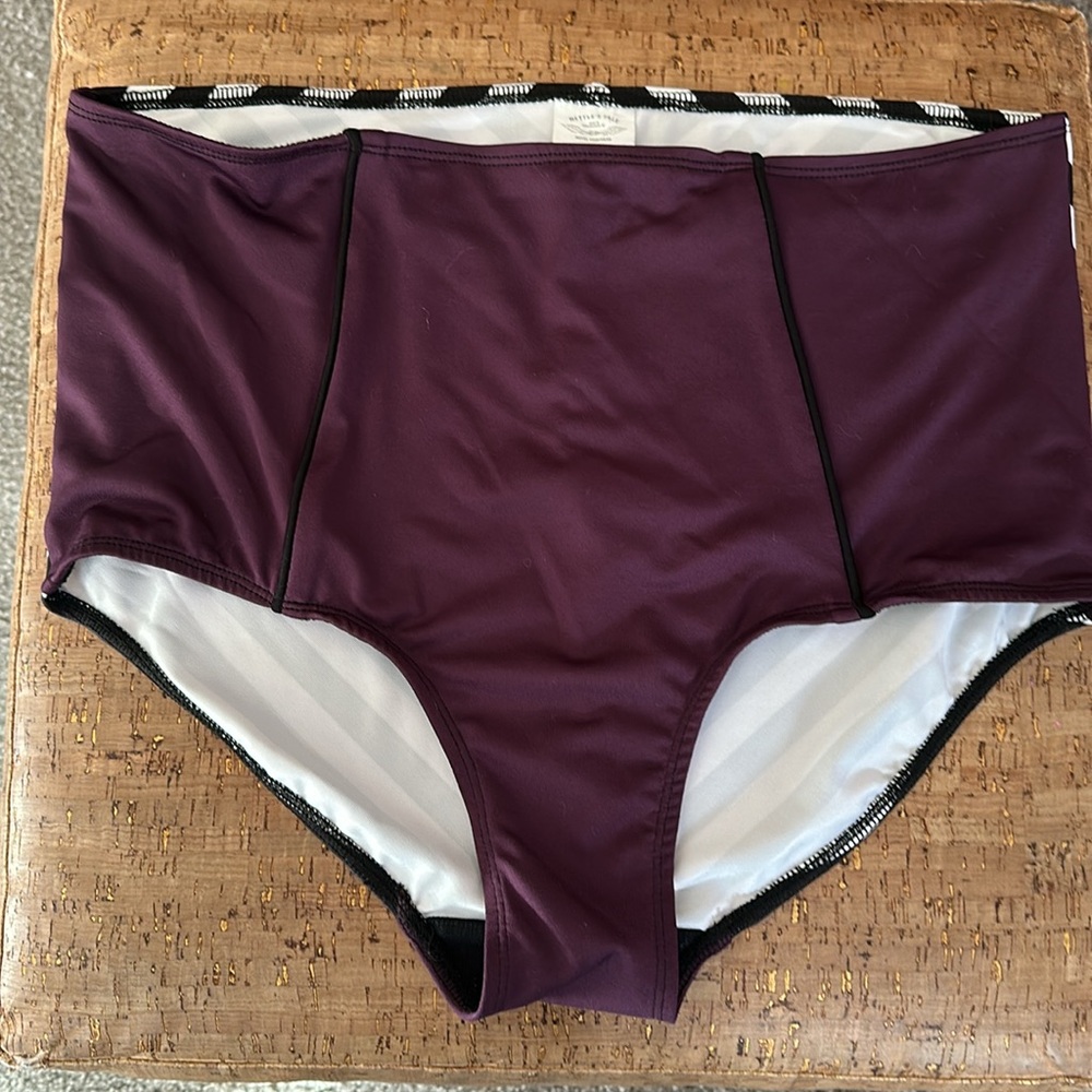 Nettle’s Tale black/white/purple bikini swimsuit - Picture 2 of 8